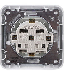 Розетка Makel Mimoza встраиваемая белая керамика (12008) - фото 3