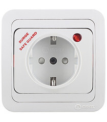 Изображение товара Розетка Makel Mimoza встраиваемая белая с сетевым фильтром со шторками (14002139)