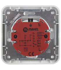 Розетка Makel Mimoza встраиваемая белая с сетевым фильтром со шторками (14002139) - фото 2