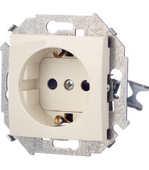 Розетка Simon 15 встраиваемая слоновая кость со шторками (1591443-031) - фото 4