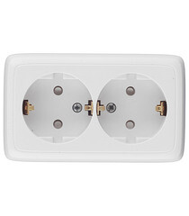 Изображение товара Розетка Hegel Alfa накладная белая со шторками (РА16-154)