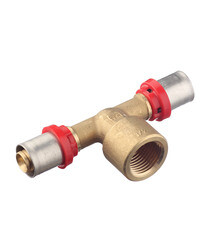 Изображение товара Тройник Tiemme 16(пресс) х 1/2 ВР(г) х 16(пресс)