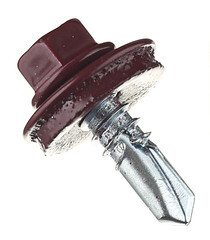 Саморезы кровельные с буром 19х5,5 мм металл-металл красное вино RAL 3005 (70 шт.) - фото 1