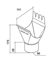 Воронка желоба Grand Line металлическая d125-90 мм коричневая RAL 8017 - фото 5