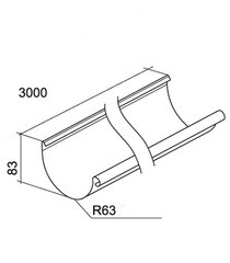 Желоб водосточный Grand Line металлический d125 мм 3 м коричневый RAL 8017 - фото 2