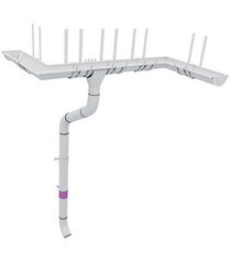 Кронштейн хомут труб Grand Line металлический на кирпичную стену d90 мм белый RAL 9003 с крепежом - фото 2