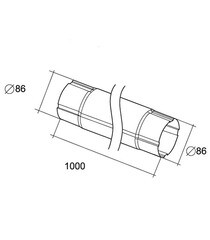 Труба водосточная Grand Line металлическая d90 мм 1 м белая RAL 9003 - фото 4