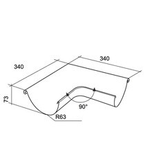 Угол желоба Grand Line металлический внешний d125 мм 90° белый RAL 9003 - фото 5