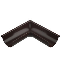 Угол желоба Grand Line металлический внешний d125 мм 90° коричневый RAL 8017 - фото 1