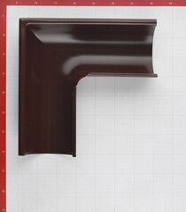 Угол желоба Grand Line металлический внешний d125 мм 90° коричневый RAL 8017 - фото 2