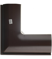 Угол желоба Grand Line металлический внешний d125 мм 90° коричневый RAL 8017 - фото 5