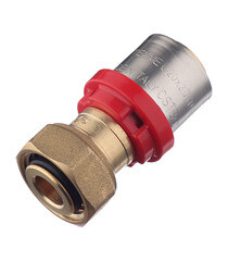 Соединитель прямой Tiemme с накидной гайкой под евроконус 20(пресс) х 1/2 ВР(г) - фото 4