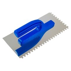 Гладилка зубчатая нержавеющая сталь пластиковая рукоятка 130х270 мм зуб 10х10 мм