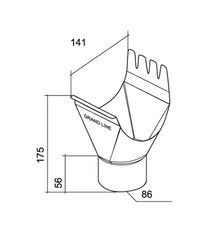 Воронка желоба Grand Line металлическая d125-90 мм красное вино RAL 3005 - фото 4