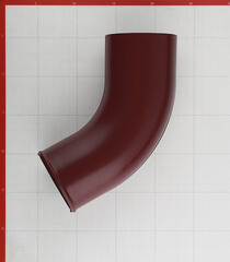 Колено стока Grand Line металлическое d90 мм красное вино RAL 3005 - фото 3