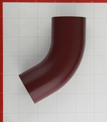 Колено трубы Grand Line металлическое d90 мм 60° красное вино RAL 3005 - фото 3