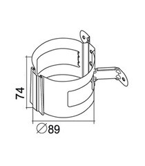 Кронштейн хомут труб Grand Line металлический на деревянную стену d90 мм красное вино RAL 3005 - фото 4