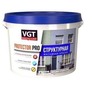 Краска структурная VGT Protektor для внутренних и наружных работ 7 кг ...