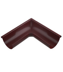 Изображение товара Угол желоба Grand Line металлический внешний d125 мм 90° красное вино RAL 3005