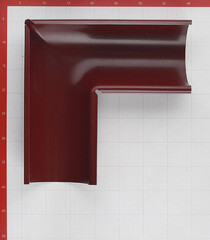 Угол желоба Grand Line металлический внешний d125 мм 90° красное вино RAL 3005 - фото 2