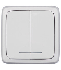 Изображение товара Выключатель Hegel Alfa двухклавишный накладной белый с подсветкой (ВА10-154)
