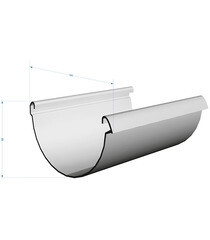 Желоб водосточный Docke Lux пластиковый d140 мм 3 м пломбир RAL 9003 - фото 6