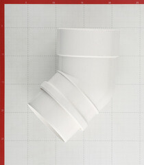 Колено трубы Docke Lux пластиковое d100 мм 45° пломбир RAL 9003 - фото 2