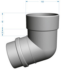 Колено трубы Docke Lux пластиковое d100 мм 72° пломбир RAL 9003 - фото 5