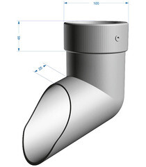 Колено стока Docke Lux пластиковый d100 мм пломбир RAL 9003 - фото 4