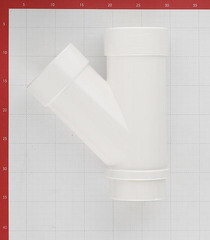 Тройник трубы Docke Lux пластиковый d100 мм 45° пломбир RAL 9003 - фото 4