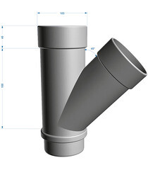 Тройник трубы Docke Lux пластиковый d100 мм 45° пломбир RAL 9003 - фото 5