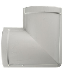 Угол желоба Docke Lux пластиковый d140 мм 90° пломбир RAL 9003 - фото 4