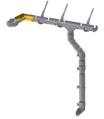 Угол желоба Docke Lux пластиковый d140 мм 90° пломбир RAL 9003 - фото 3