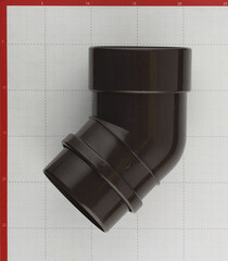 Колено трубы Docke Lux пластиковое d100 мм 45° шоколад RAL 8019 - фото 5