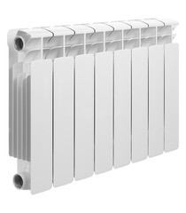Радиатор биметаллический Rifar Base 350 мм 8 секций 1" боковое подключение белый - фото 1