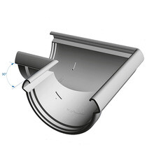 Угол желоба Docke Lux пластиковый d140 мм 90° пломбир RAL 9003 - фото 5