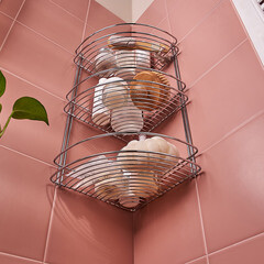 Полка для ванной ЧМЗ угловая трехъярусная 222х222х474 мм металл хром (501-006-28) - фото 7