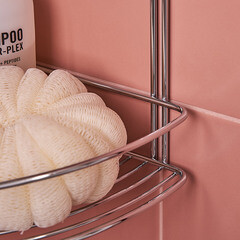 Полка для ванной ЧМЗ угловая трехъярусная 222х222х474 мм металл хром (501-006-28) - фото 6