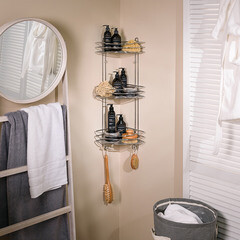 Полка для ванной ЧМЗ Стамбул угловая трехъярусная 222х222х720 мм металл хром (501-006-01) - фото 13