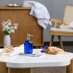 Дозатор для мыла Moroshka Bright Colors настольный стекло синий (917-308-03) - фото 2