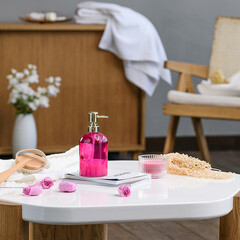 Дозатор для мыла Moroshka Bright Colors настольный стекло розовый (917-308-04) - фото 2