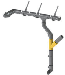 Тройник трубы Docke Lux пластиковый d100 мм 45° пломбир RAL 9003 - фото 2