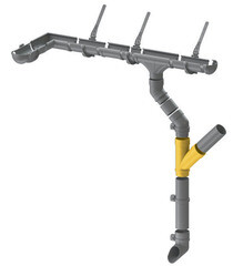 Тройник трубы Docke Lux пластиковый d100 мм 45° шоколад RAL 8019 - фото 6