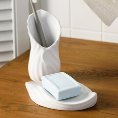 Мыльница для ванной Moroshka Fleur настольная керамика белая (G88-92) - фото 6