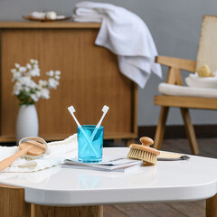 Стакан для ванной Moroshka Bright Colors настольный стекло бирюзовый (917-312-02) - фото 3