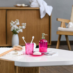 Стакан для ванной Moroshka Bright Colors настольный стекло розовый (917-312-04) - фото 6