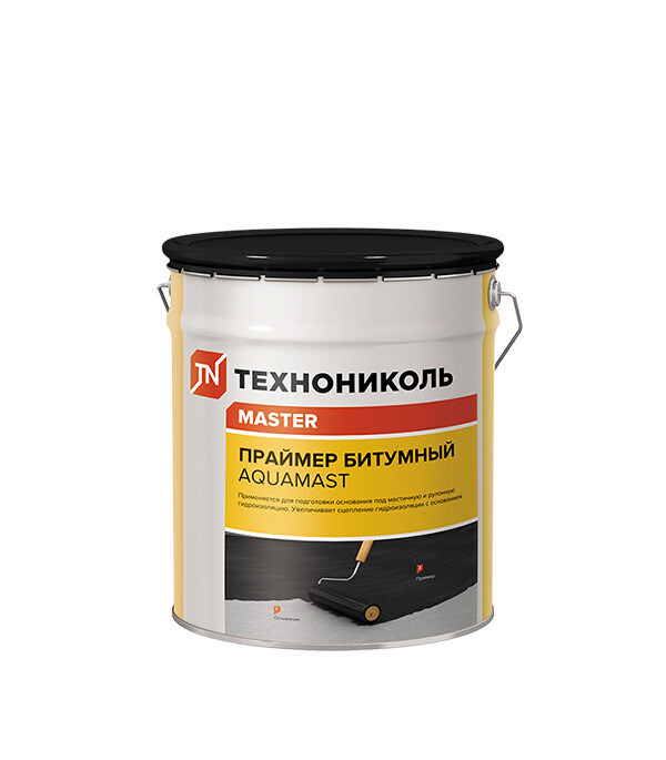 Изображение товара Битумный праймер Технониколь АкваМаст 18 л для гидроизоляции фасадов и бассейнов