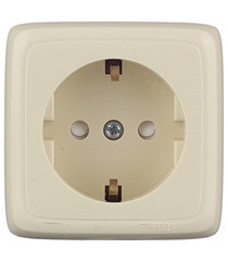 Изображение товара Розетка Hegel Alfa накладная слоновая кость со шторками (РА16-114-01)