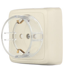 Розетка Hegel Alfa накладная слоновая кость тонкая со шторками (РА16-174-01) - фото 2