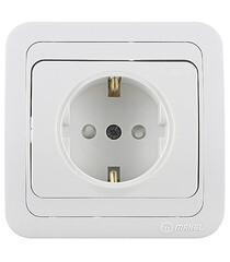 Изображение товара Розетка Makel Mimoza встраиваемая белая со шторками (12058)